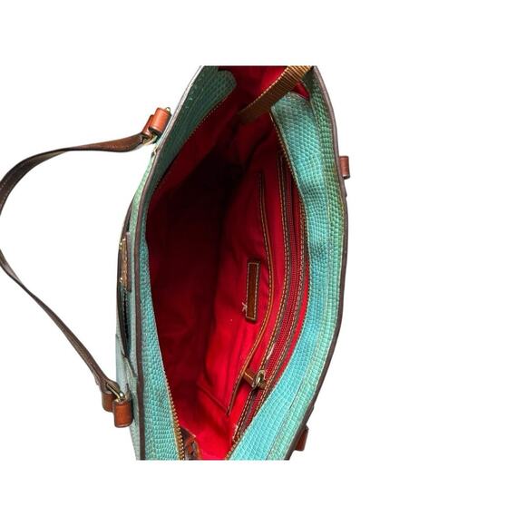 Dooney & Bourke Aqua Lizard Embossed Small Lexington Women’s Tote Bag Sold Out - Picture 10 of 16